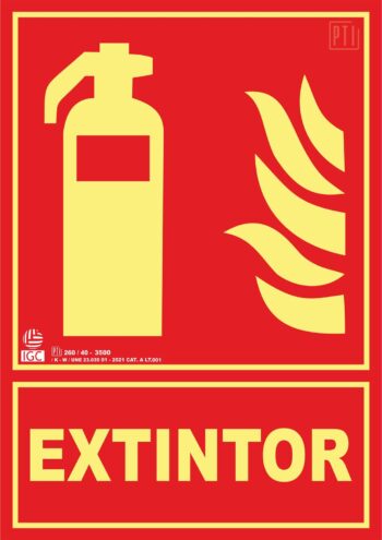 CI-100B Señal Extintor A4 Cat B PVC