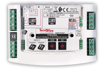 TFM420MA Módulo 2 entradas 4-20 mA aislador TecnoFire